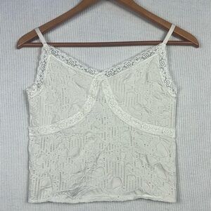 Y2K Babydoll Style Lace Overlay Camisole Size M/L Coquette Feminine Ethereal